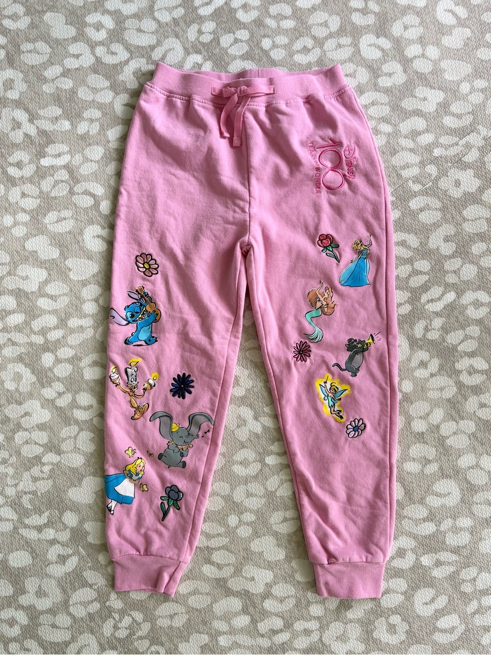 Disney 100 7/8 girls fleece sweatpants